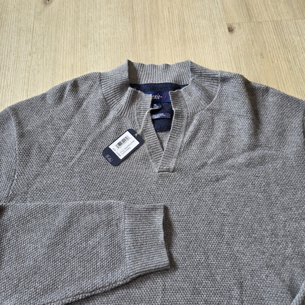 Johnnie O Estaban Johnny Collar Sweater Men's Size XL Gray - Picture 2 of 9